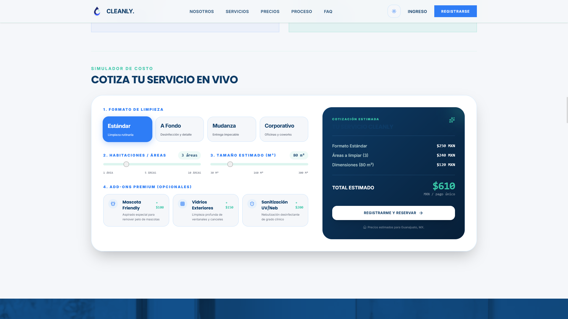 Panel de limpiadores para gestión de agenda y reportes de evidencia